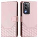 For OPPO A5 5G / A3 Pro 5G Global Honeycomb Embossing RFID Leather Phone Case(Pink) - 2