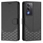 For OPPO A5 5G / A3 Pro 5G Global Honeycomb Embossing RFID Leather Phone Case(Black) - 2