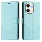 For OPPO A5x 5G / 4G Global Honeycomb Embossing RFID Leather Phone Case(Mint Green) - 2