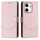 For OPPO A5x 5G / 4G Global Honeycomb Embossing RFID Leather Phone Case(Pink) - 2