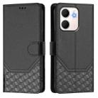 For OPPO A5x 5G / 4G Global Honeycomb Embossing RFID Leather Phone Case(Black) - 2