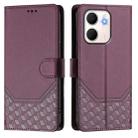 For OPPO A5x 5G / 4G Global Honeycomb Embossing RFID Leather Phone Case(Violet) - 2