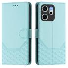 For OPPO Reno14 F 5G Honeycomb Embossing RFID Leather Phone Case(Mint Green) - 2