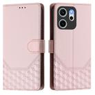 For OPPO Reno14 F 5G Honeycomb Embossing RFID Leather Phone Case(Pink) - 2