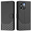 For OPPO Reno14 F 5G Honeycomb Embossing RFID Leather Phone Case(Black) - 2