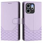 For OPPO Reno14 F 5G Honeycomb Embossing RFID Leather Phone Case(Light Purple) - 2