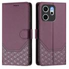 For OPPO Reno14 F 5G Honeycomb Embossing RFID Leather Phone Case(Violet) - 2