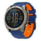 For Garmin 26mm Official Two Color Screw Buckle Quick Release Silicone Watch Band(Royal Blue Orange) - 1