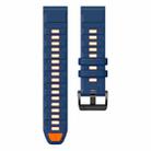 For Garmin 26mm Official Two Color Screw Buckle Quick Release Silicone Watch Band(Royal Blue Orange) - 3