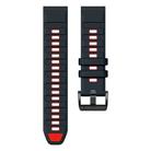 For Garmin 26mm Official Two Color Screw Buckle Quick Release Silicone Watch Band(Black Red) - 3