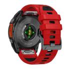 For Garmin 26mm Official Two Color Screw Buckle Quick Release Silicone Watch Band(Red Black) - 2