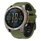 For Garmin 26mm Official Two Color Screw Buckle Quick Release Silicone Watch Band(Army Green Black) - 1