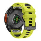 For Garmin 26mm Official Two Color Screw Buckle Quick Release Silicone Watch Band(Lime Black) - 2