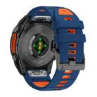 For Garmin 22mm Official Two Color Screw Buckle Quick Release Silicone Watch Band(Royal Blue Orange) - 2