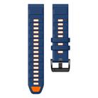 For Garmin 22mm Official Two Color Screw Buckle Quick Release Silicone Watch Band(Royal Blue Orange) - 3