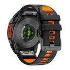 For Garmin 22mm Official Two Color Screw Buckle Quick Release Silicone Watch Band(Black Orange) - 2