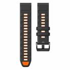 For Garmin 22mm Official Two Color Screw Buckle Quick Release Silicone Watch Band(Black Orange) - 3