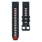 For Garmin 22mm Official Two Color Screw Buckle Quick Release Silicone Watch Band(Black Red) - 3