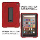 For Amazon Kindle Fire HD 8 (2020) B2 Contrast Color Silicone + PC Protective Case with Holder(Red+Black) - 3