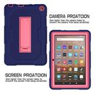 For Amazon Kindle Fire HD 8 (2020) B2Contrast Color Silicone + PC Protective Case with Holder(Navy Blue+Rose Red) - 3