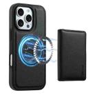 For iPhone 16 Pro Denior Carbon Fiber Texture Leather Card Bag MagSafe Phone Case(Black) - 1