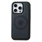 For iPhone 16 Pro Max Denior Carbon Fiber Texture Leather MagSafe Phone Case(Black) - 2