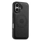 For iPhone 16 Plus Denior Carbon Fiber Texture Leather MagSafe Phone Case(Black) - 2