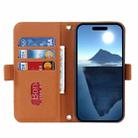 For iPhone 16 Pro Cross Texture Crossbody Lanyard Leather Phone Case(Brown) - 3