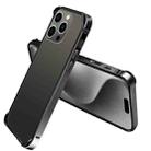 For iPhone 15 Pro TPU + Aluminum Alloy Frame Phone Case(Black) - 1