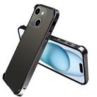 For iPhone 15 TPU + Aluminum Alloy Frame Phone Case(Black) - 1