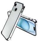 For iPhone 15 TPU + Aluminum Alloy Frame Phone Case(Silver) - 1