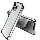 For iPhone 16 Pro Max TPU + Aluminum Alloy Frame Phone Case(Silver) - 1