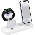 B25 8 Pin 4-in-1 Charging Stand Phone Holder for Apple Watch / AirPods(White) - 1