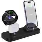 B25 8 Pin 4-in-1 Charging Stand Phone Holder for Apple Watch / AirPods(Black) - 1