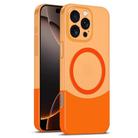 For iPhone 16 Pro Max Dual Color Stitching MagSafe Magnetic PC Phone Case(Orange) - 1