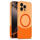 For iPhone 16 Pro Dual Color Stitching MagSafe Magnetic PC Phone Case(Orange) - 1