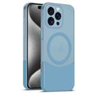 For iPhone 15 Pro Max Dual Color Stitching MagSafe Magnetic PC Phone Case(Blue) - 1