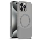 For iPhone 15 Pro Dual Color Stitching MagSafe Magnetic PC Phone Case(Grey) - 1