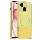 For iPhone 15 Dual Color Stitching MagSafe Magnetic PC Phone Case(Yellow) - 1