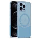 For iPhone 12 Pro Dual Color Stitching MagSafe Magnetic PC Phone Case(Blue) - 1