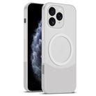 For iPhone 11 Pro Dual Color Stitching MagSafe Magnetic PC Phone Case(White) - 1