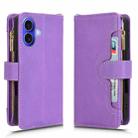 For iPhone 16 Litchi Texture Zipper Leather Phone Case(Purple) - 2