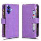 For iPhone 16 Plus Litchi Texture Zipper Leather Phone Case(Purple) - 2