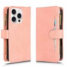 For iPhone 16 Pro Litchi Texture Zipper Leather Phone Case(Pink) - 2