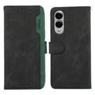 For Samsung Galaxy S25 Edge 5G ABEEL Color Block Magnetic RFID Leather Phone Case(Black-Green) - 1