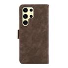 For Samsung Galaxy S25 Ultra 5G ABEEL Frosted Magnetic RFID Leather Phone Case(Brown) - 3