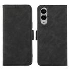For Samsung Galaxy S25 Edge 5G ABEEL Frosted Magnetic RFID Leather Phone Case(Black) - 1
