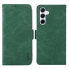 For Samsung Galaxy S25 FE 5G ABEEL Frosted Magnetic RFID Leather Phone Case(Green) - 1