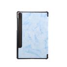 For Samsung Galaxy Tab S8 / Galaxy Tab S7 T870 Marble Texture Pattern Horizontal Flip Leather Case, with Three-folding Holder & Sleep / Wake-up(Blue) - 2