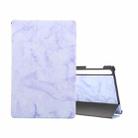 For Samsung Galaxy Tab S8 / Galaxy Tab S7 T870 Marble Texture Pattern Horizontal Flip Leather Case, with Three-folding Holder & Sleep / Wake-up(Purple) - 1